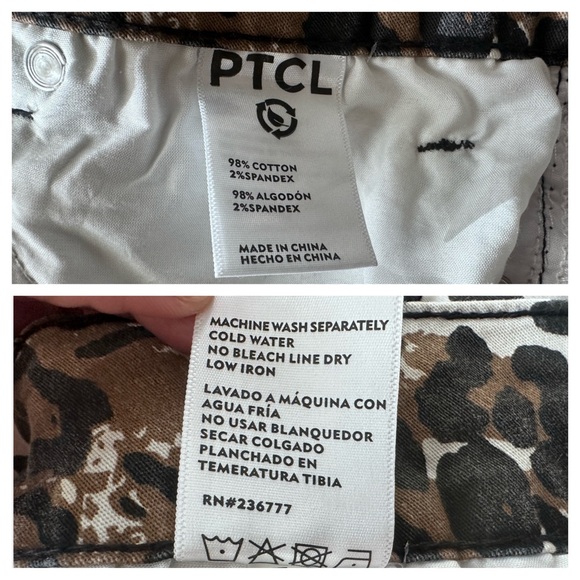 PTCL Leopard Print Denim Mini Skirt Size M Stretch Low Rise Y2K - Picture 8 of 10